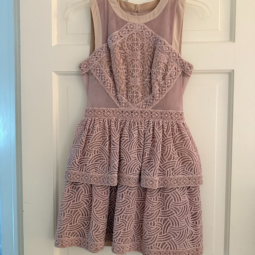 BCBGMaxAzria Pink Lace Mini Dress